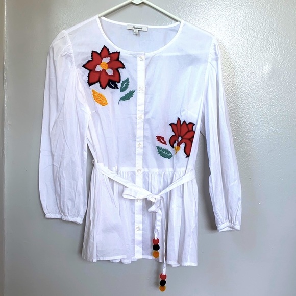 Madewell Embroidered Cotton Top NWOT - Picture 1 of 7